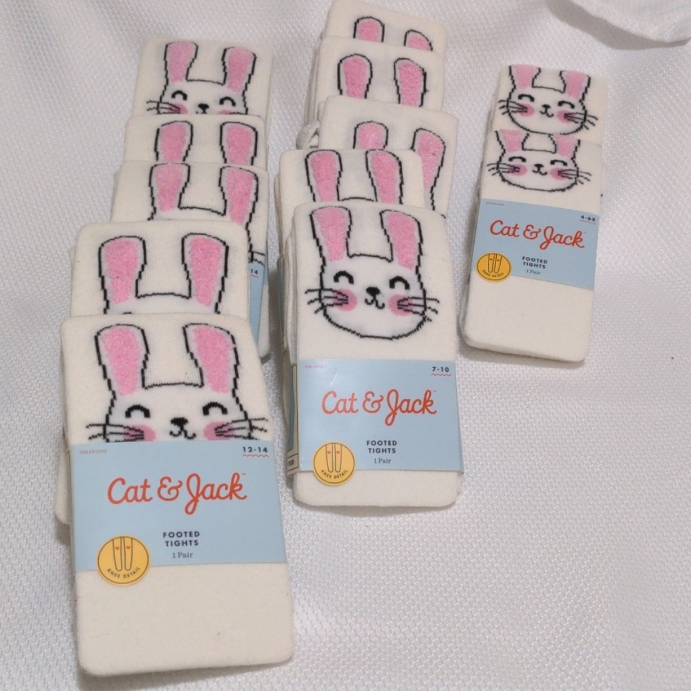 Bundle Cat & Jack Bunny Footed Tights set of 12